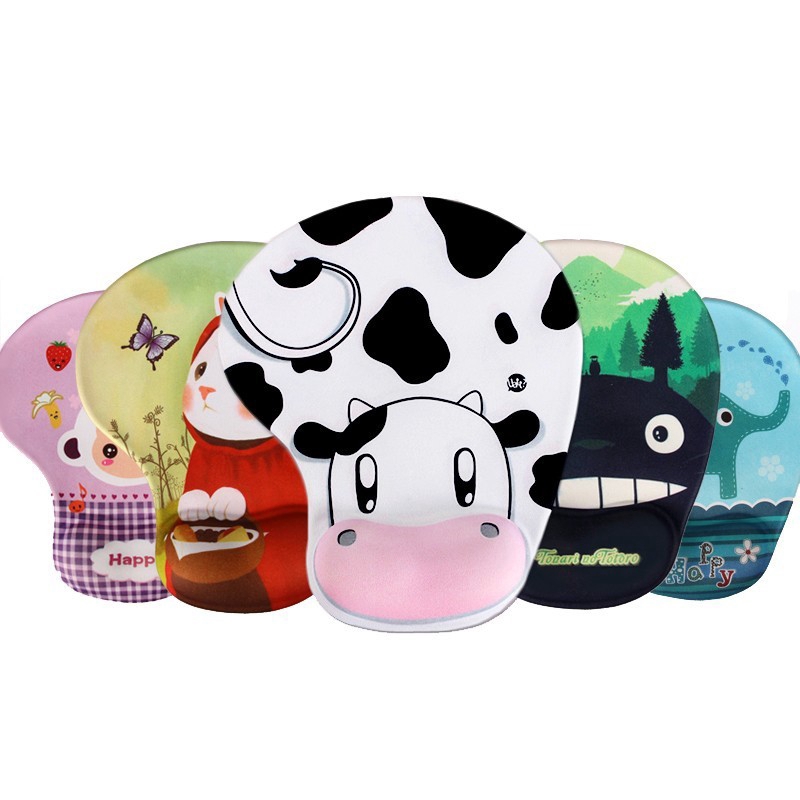 [HCM]Miếng Lót Chuột Silicon Mềm In Hình 3D Có Đệm Tay