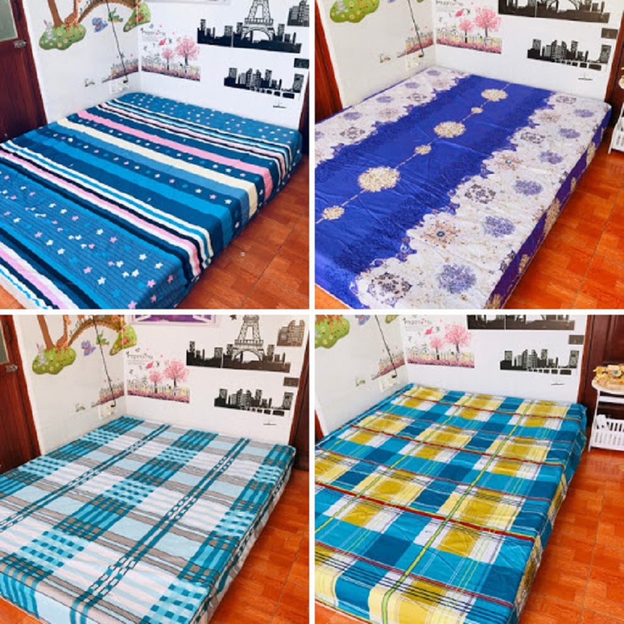 DRAP GIƯỜNG COTTON POLY KHÔNG VỎ GỐI 1M4X2M – GIAO NGẪU NHIÊN