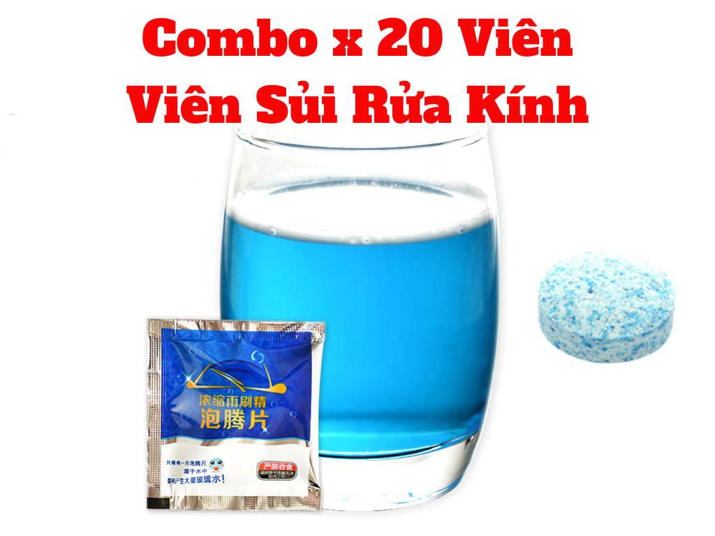 [HCM]Combo 20 Viên Sủi Rửa Kính Ô Tô Rửa Kính Xe Hơi 1 Viên Pha 4 Lít Nước