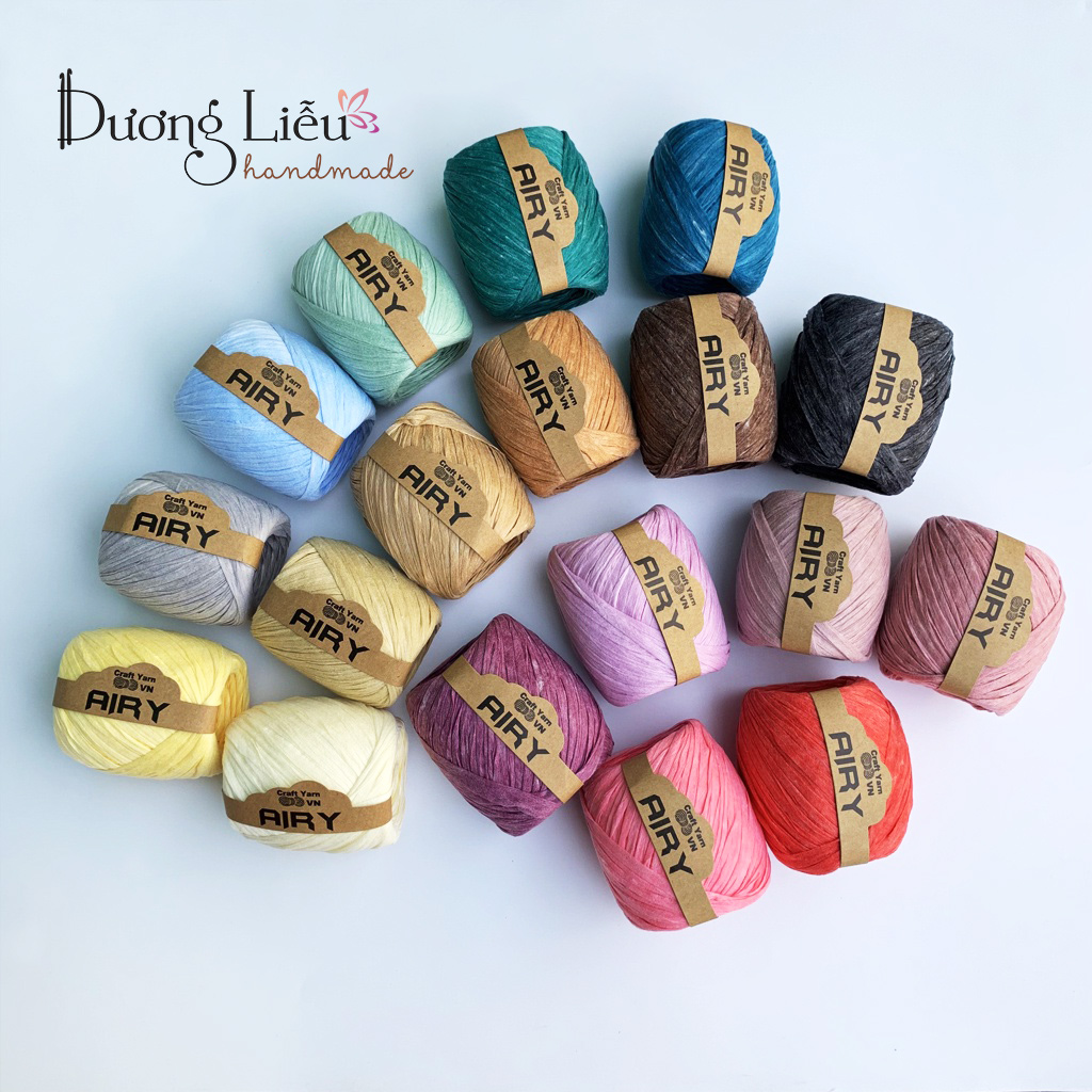 Sợi cọ Airy Siêu Nhẹ Craft Yarn VN móc túi mũ (cuộn 45gr)