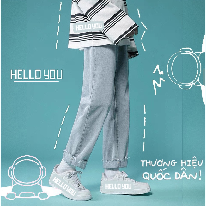 Quần Baggy Jean Nam, Quần Jean Ống Rộng, Quần jean Nam Dáng Suông Chất Vải Dày Dặn Xịn Sò
