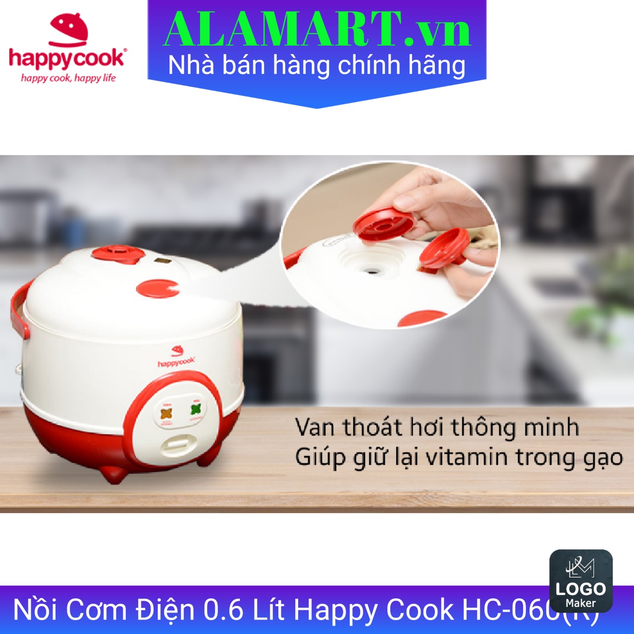 Nồi cơm điện happy cook 0.6l hc-060r