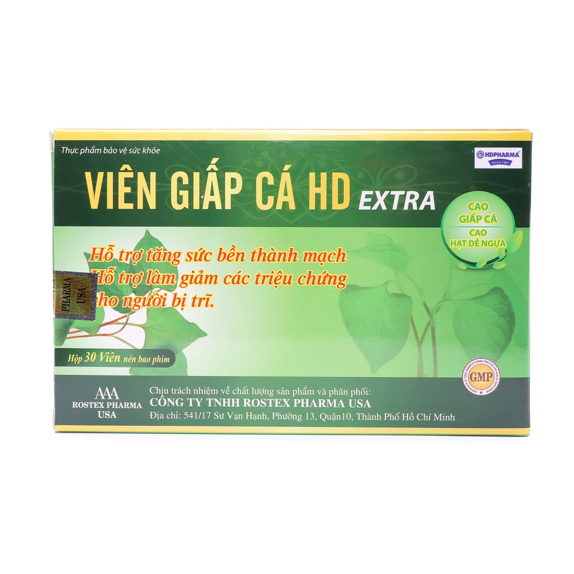 Viên giấp cá hd extra giảm táo bón và trĩ - hộp 30 viên