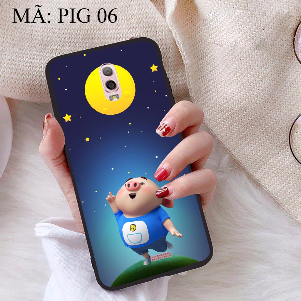 Ốp lưng icase dành cho samsung galaxy j7 plus viền dẻo tpu bst pig cute