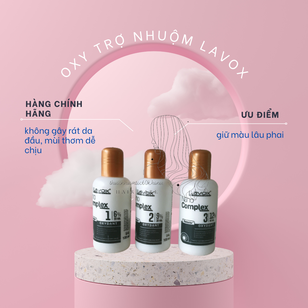 Chai oxy trợ dưỡng trợ nhuộm Lavox nhuộm tóc 100ml