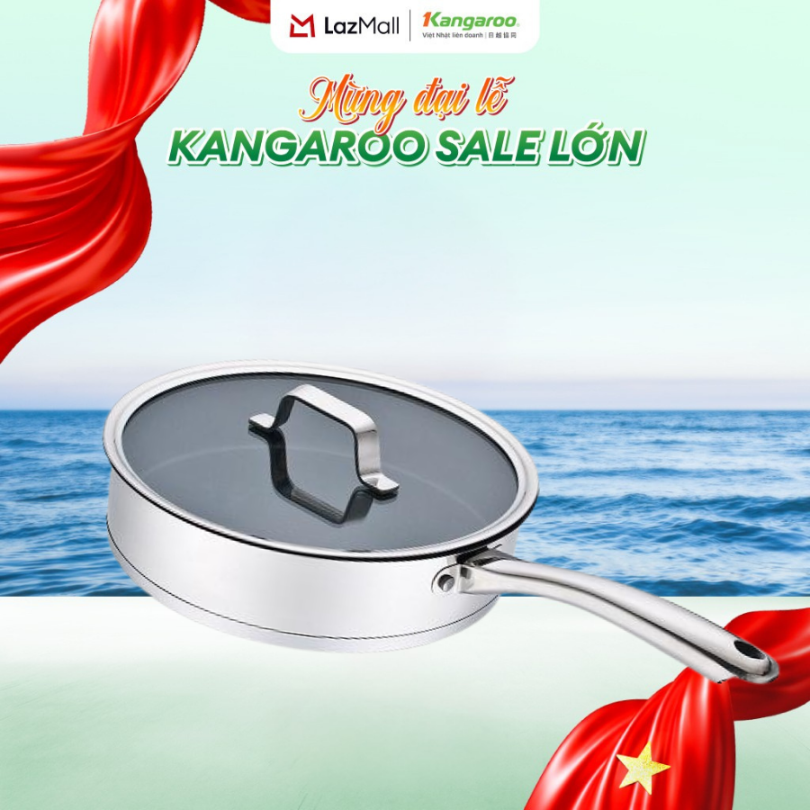 Chảo inox chống dính đáy từ cao cấp size 24cm Kangaroo KG01F124