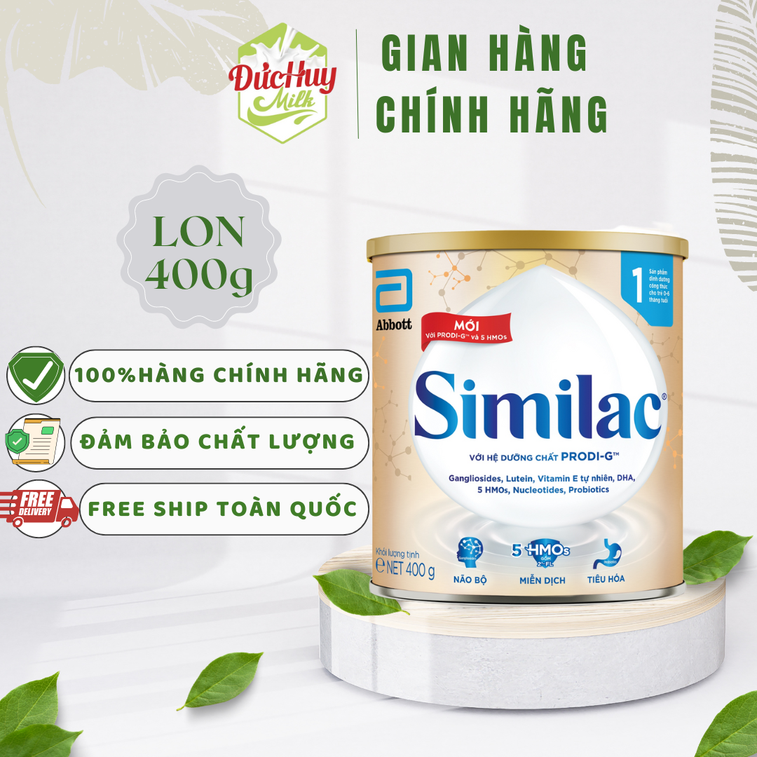 Sữa bột Similac 1 hộp 400g/900g lon Dinh Dưỡng 5G Mới