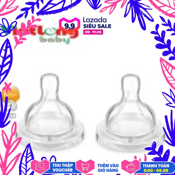 Bộ 2 núm ty Silicone dành cho trẻ sơ sinh Philips Avent 631.271 lỗ