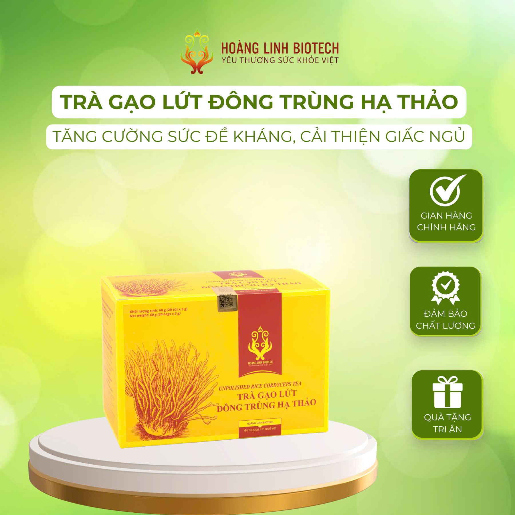 Trà gạo lứt đông trùng hạ thảo