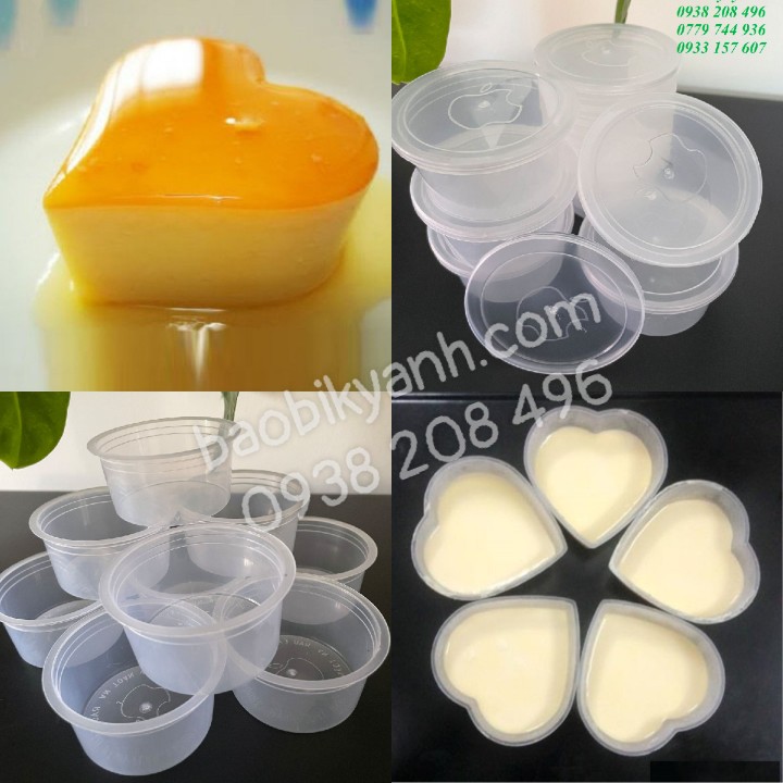 Set 100 hộp bánh flan, hủ bánh plan, khuôn làm bánh flan