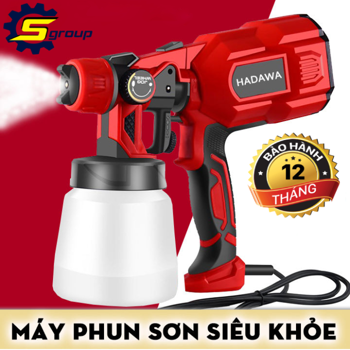 [SIÊU PHẨM 2021] MÁY PHUN SƠN CẦM TAY CAO CẤP SPRAY RUN 550W - BÌNH 800ML - BẢO HÀNH 12 THÁNG