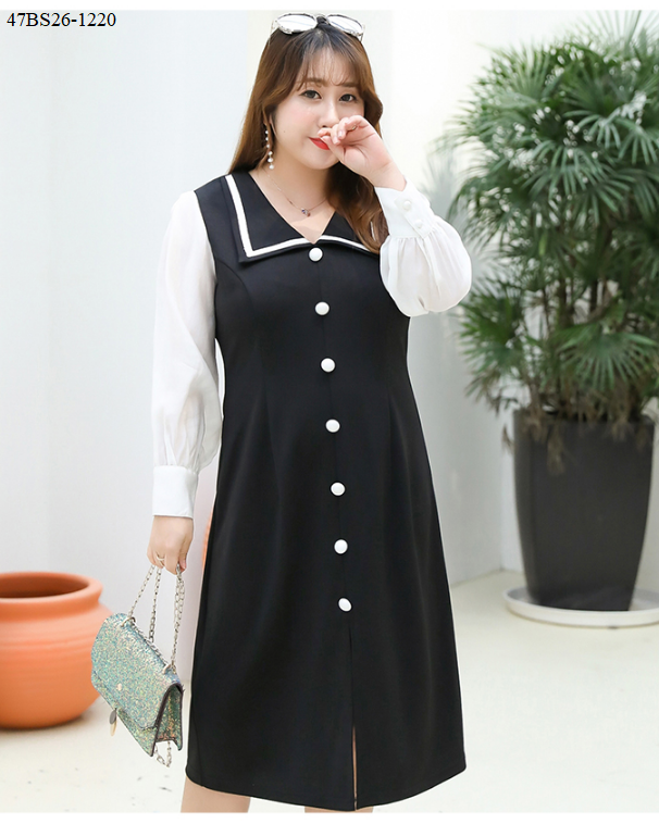 Đầm suông dài tay thanh lịch big size