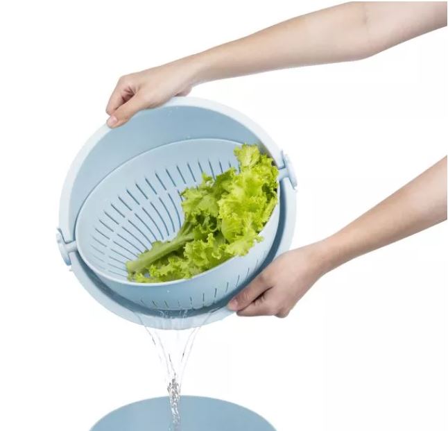 Bộ thau rổ xoay đa năng Yoko 28 cm tiện dụng rửa rau củ quả