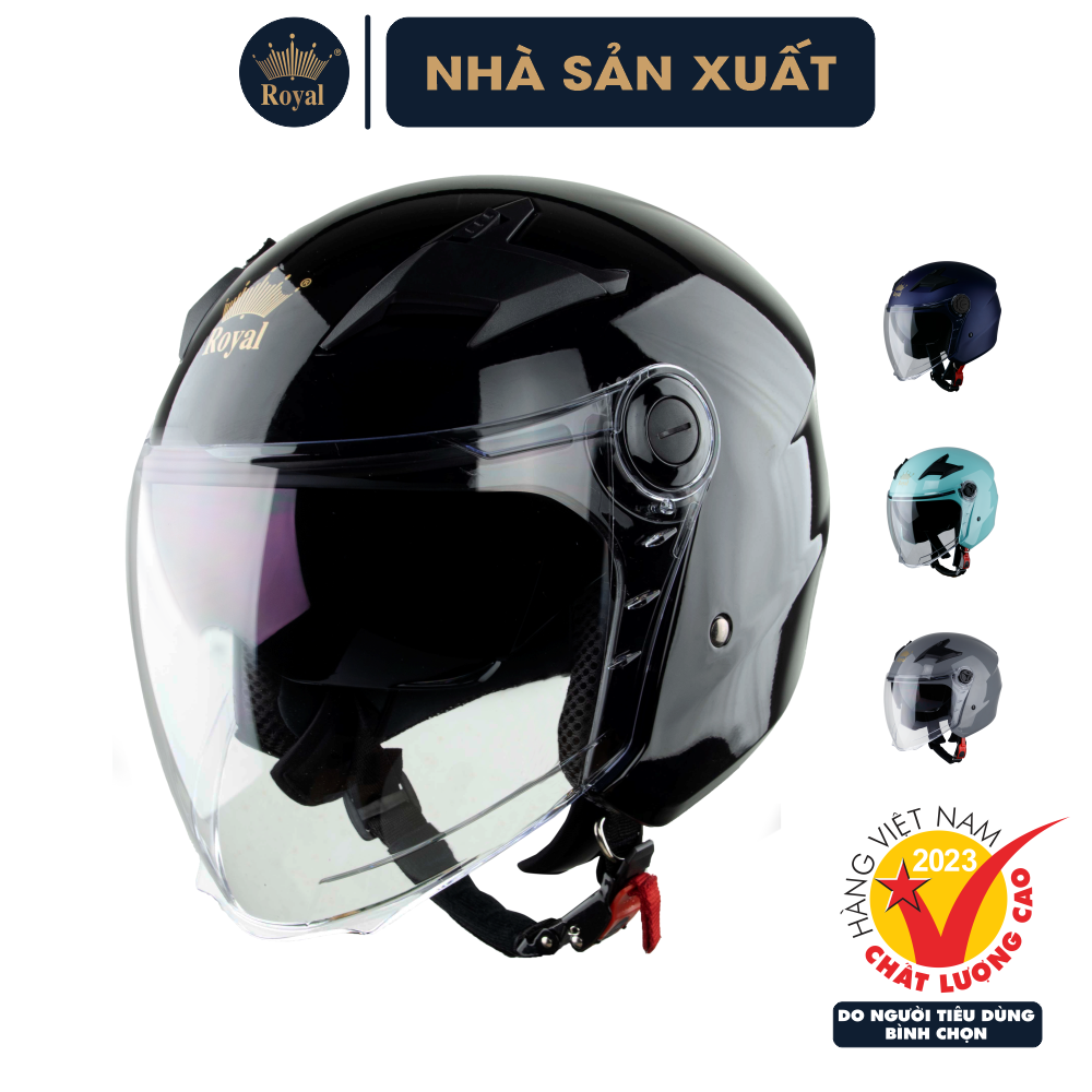 Nón Bảo Hiểm 3 4 Royal M268 Trơn 2 Kính, Thiết Kế Đa Dạng, Chính Hãng, Bảo Hành 12 Tháng