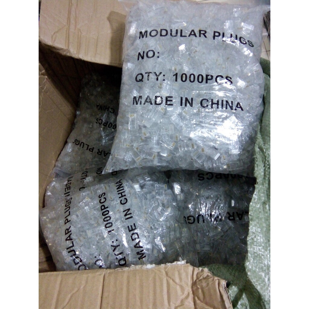 Hạt mạng nhựa cob túi 1000 hạt pk, đầu chụp hạt mạng túi 1000 cái