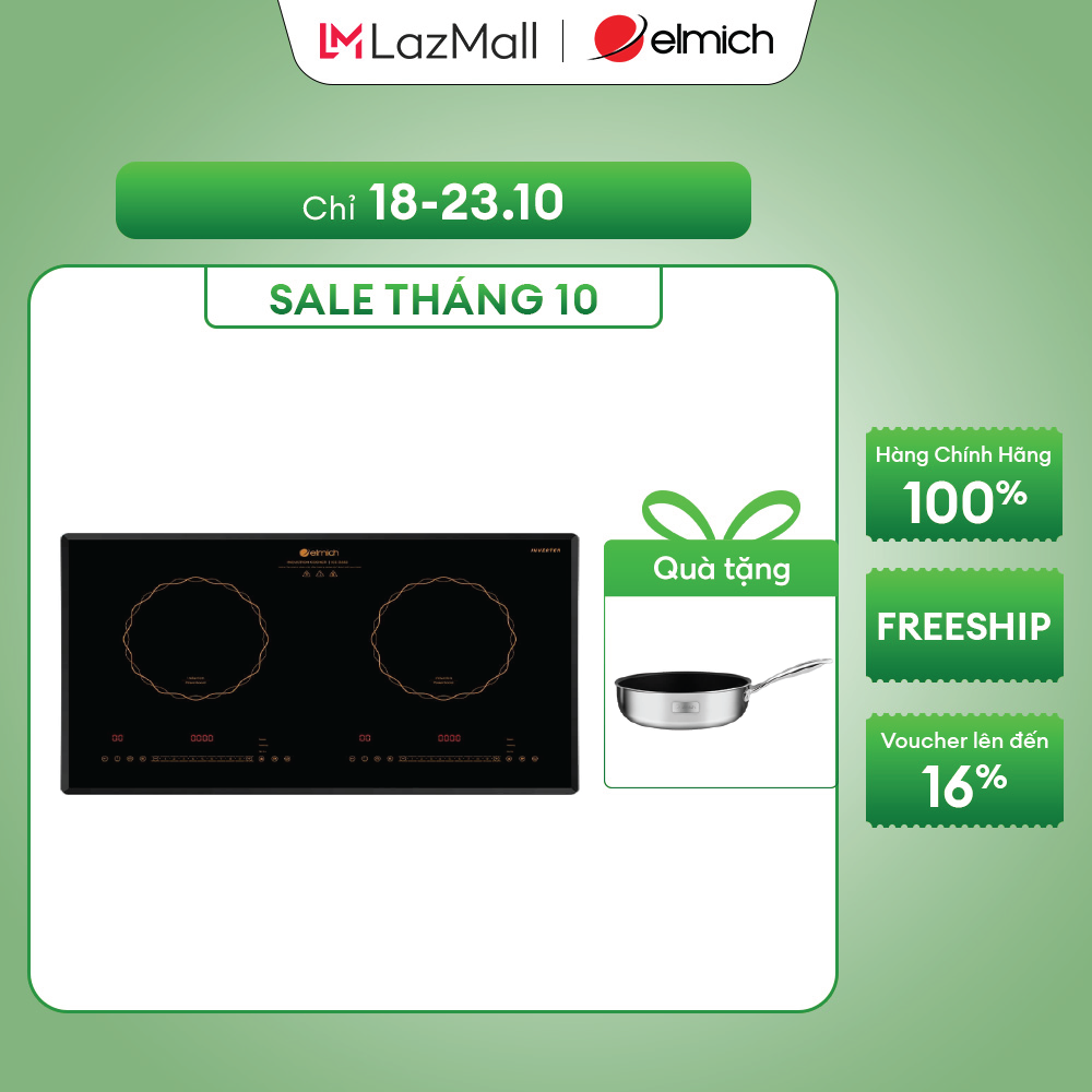(Sale giữ chuỗi- Chỉ 01-10.11)Bếp từ đôi cao cấp Inverter Elmich 3882