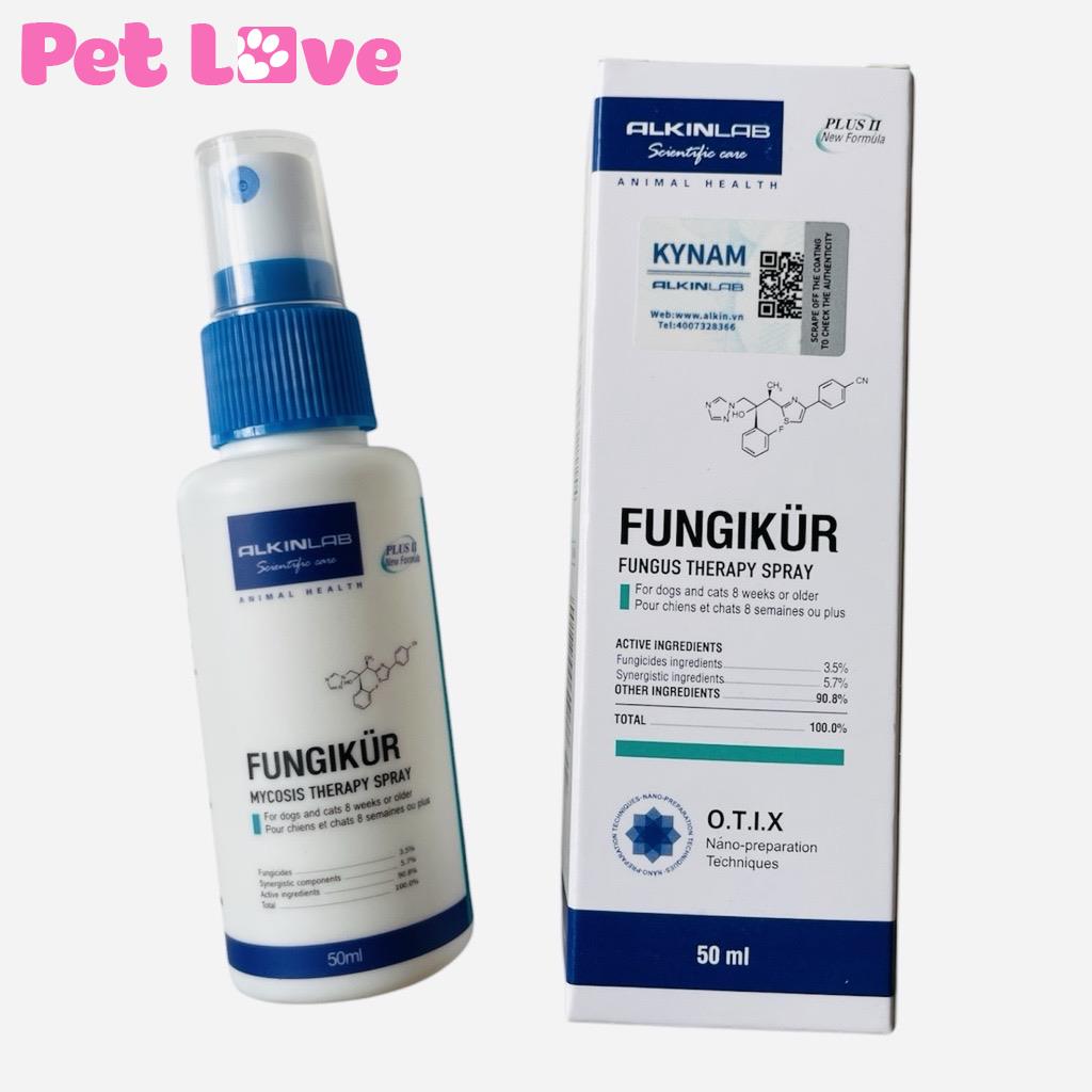 Fungikur xịt diệt nấm trên chó mèo (Alkin, Anh Quốc, chai 50ml)