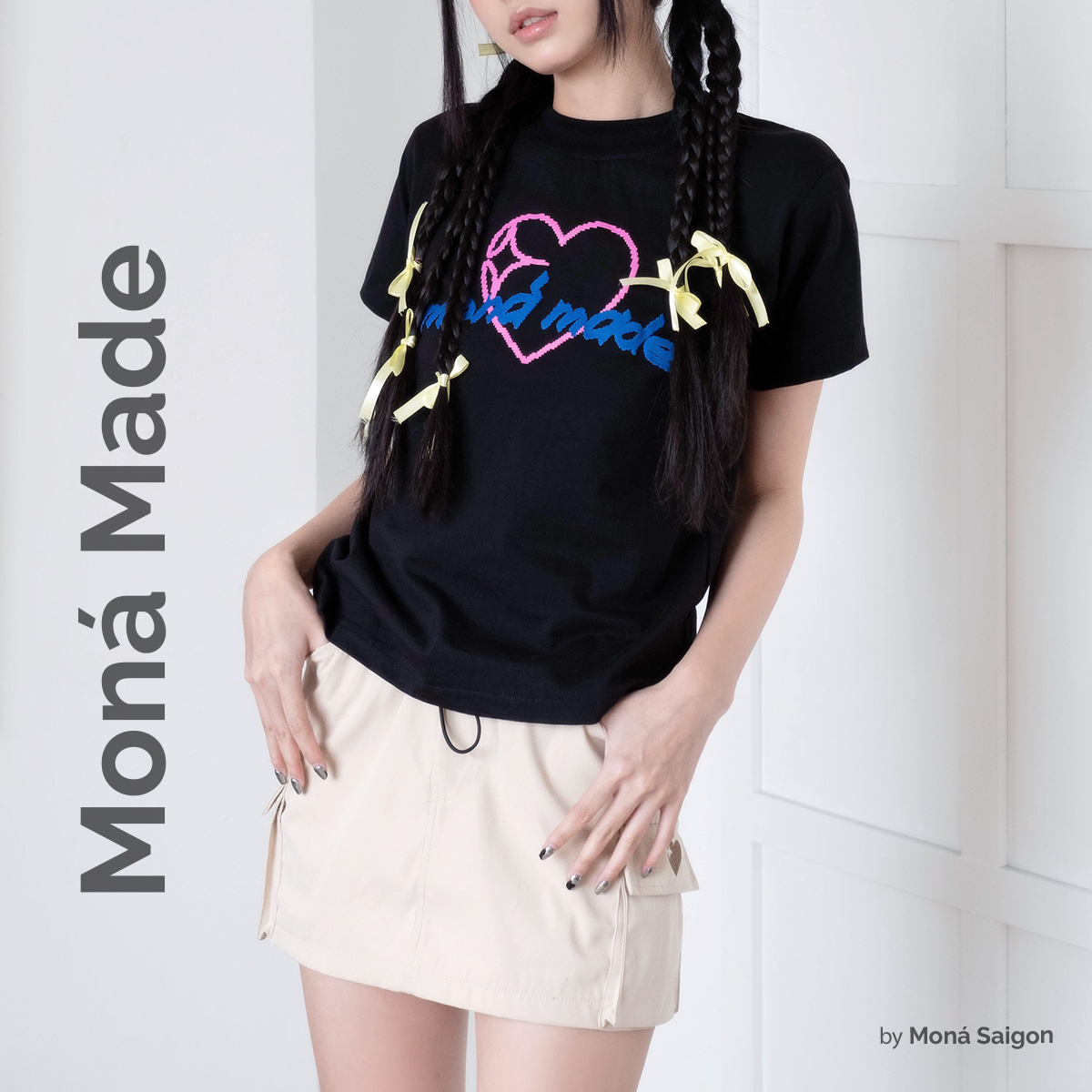 Áo thun baby tee moná - une