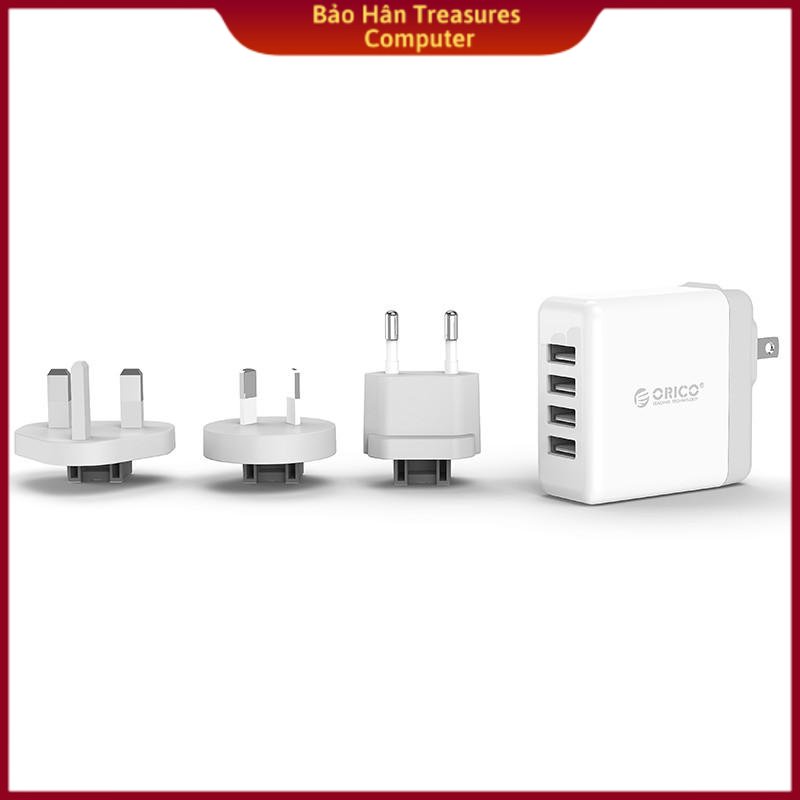 Adapter sạc điện thoại orico usb 4 cổng 2.4a universal dsp-4u - hàng chính hãng