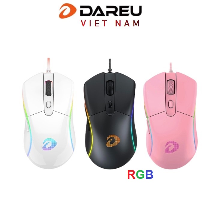 [Mã ELMALL10 giảm 10% đơn 500K] Chuột Gaming DAREU A960S Hồng / Trắng / Đen - ULTRALIGHT (PixArt PMW3389, DPI 16000)