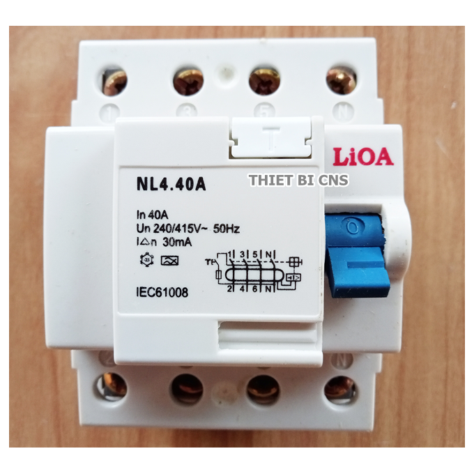 Aptomat - Cầu dao chống giật LIOA 3P 4 Cực - 40A 30mA  415V AC Chính hãng