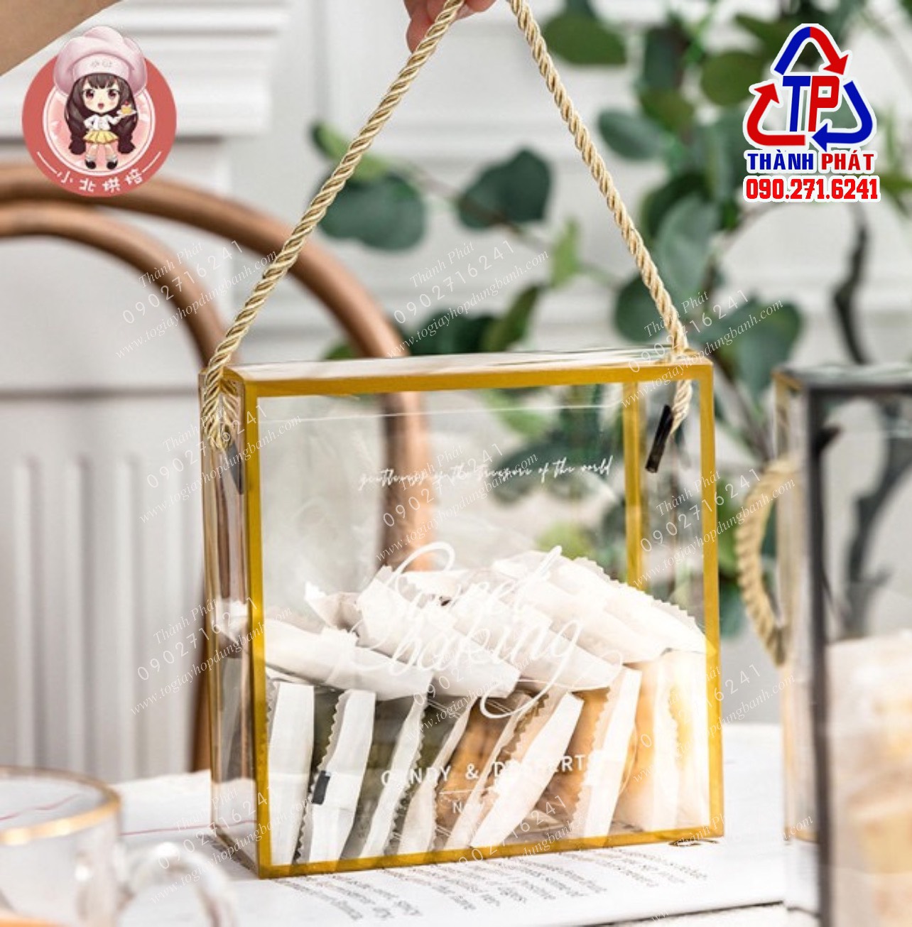 10 Túi mica trong suốt đựng kẹo nougat - bánh quy - bánh cookie - bánh mứt kẹo tết 2023 - hộp đựng quà tặng Noel
