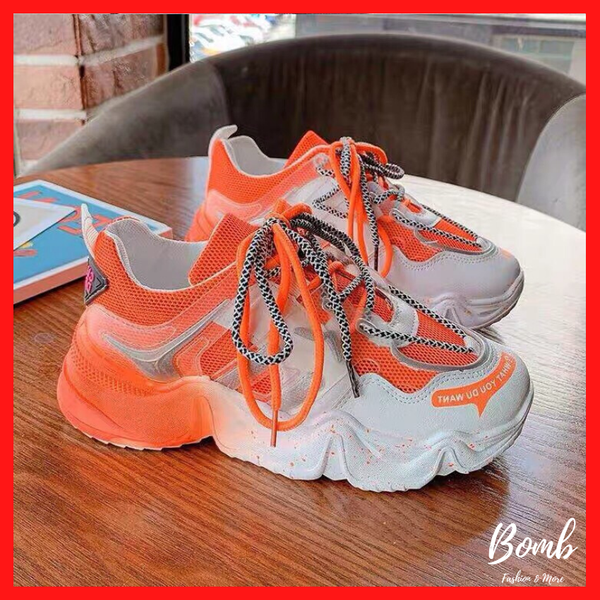Hot trend! Giày thể thao nữ độn đế mẫu mới cực hot, Sneaker nữ phong cách Hàn Quốc trẻ trung - Bomb Unisex