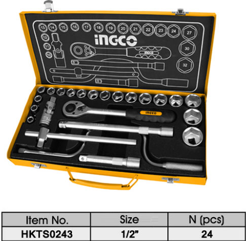 Bộ 24 cái đầu tuýp ingco hkts0243