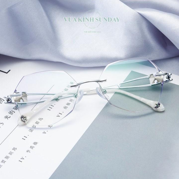 Gọng kính cận khoan không viền nữ VD196