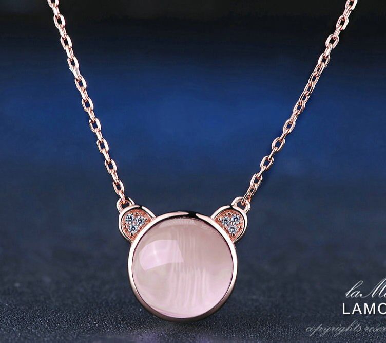 Dây chuyền mặt đá Lotus Stone Gấu