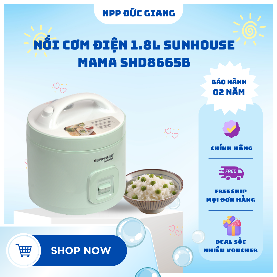 NỒI CƠM ĐIỆN 1.8L SUNHOUSE MAMA SHD8665B