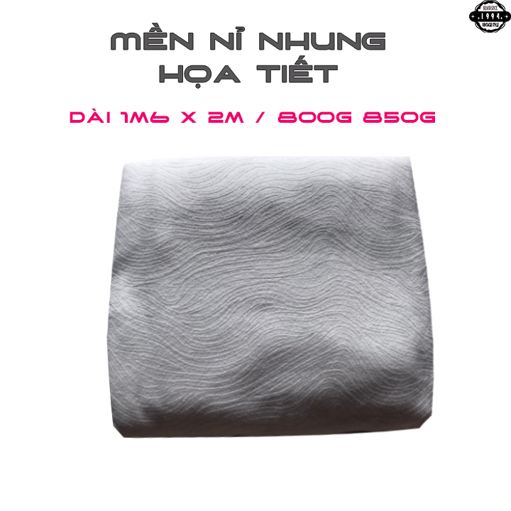 Chăn bông họa tiết xám 1m6 x 2m / 900g - 1kg