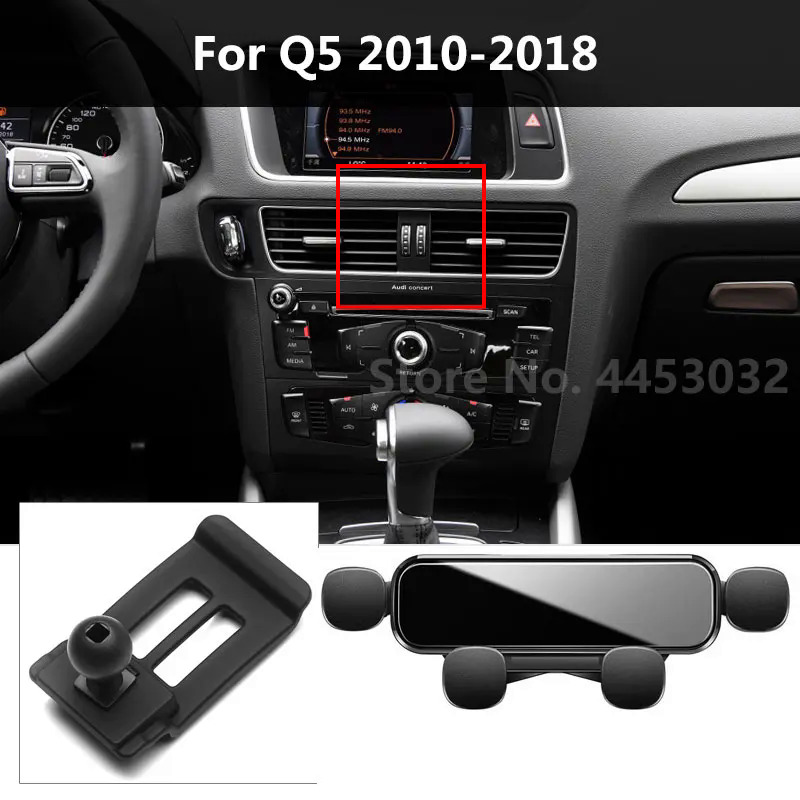 Xe điện thoại di động chủ cho Audi Q5 2010-2022 trọng lực Navigation khung câm không chặn Air Vent gắn kết phụ kiện