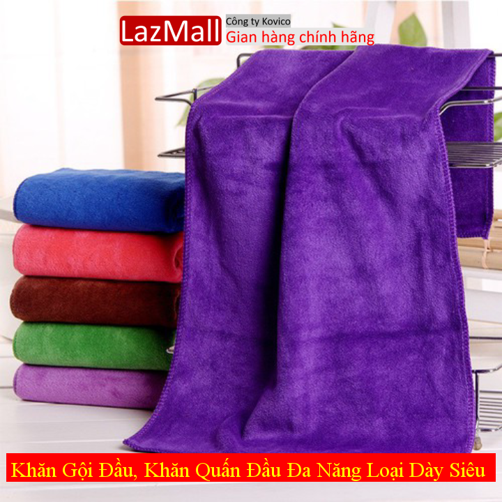 Khăn Gội Đầu, Khăn Quấn Đầu Đa Năng Loại Dày Siêu Thấm Nước Cho Spa Và Salon Tóc KT 35x75cm