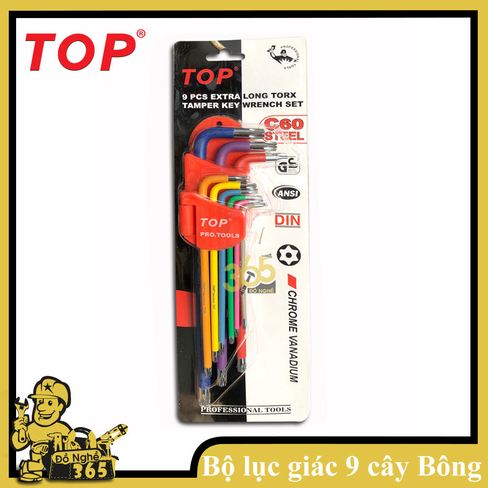 Bộ lục giác 9 cây bông màu TOP