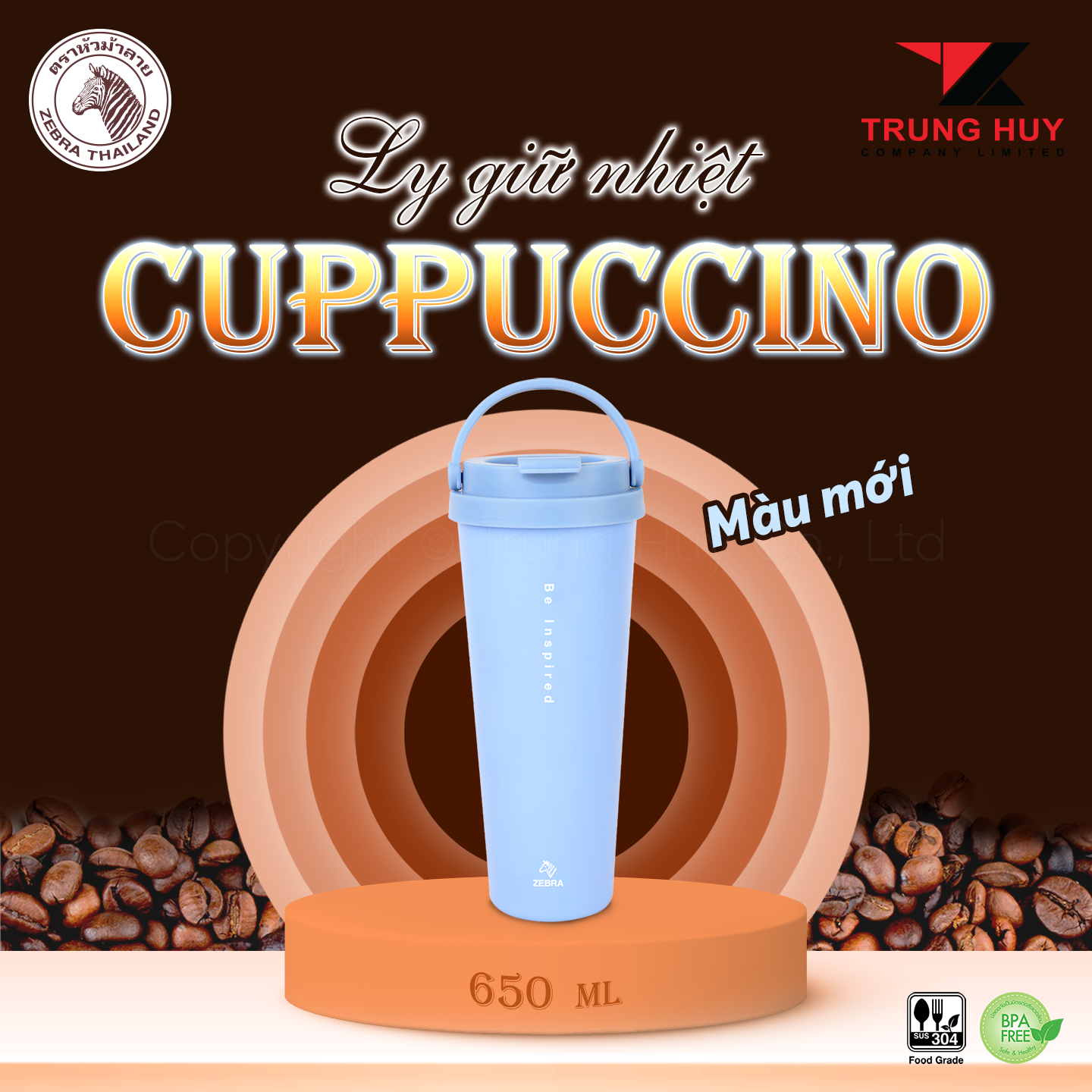 Ly giữ nhiệt inox Cuppuccino 650ml - 112704