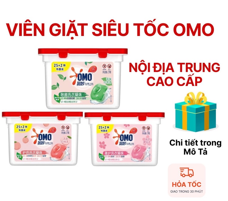 Viên giặt lưu hương o.mo gelball nội địa trung - tiện lợi, cao cấp