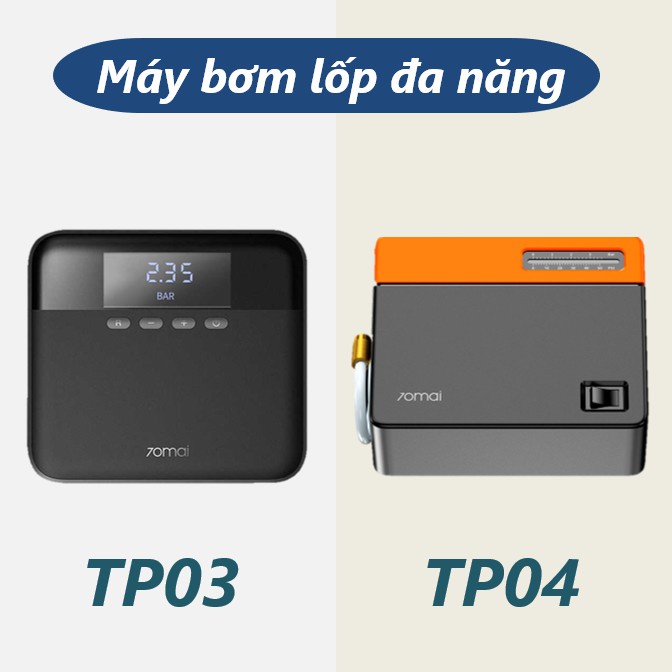 Máy bơm lốp xe ô tô xiaomi 70mai midrive tp03 - bơm cầm tay đa năng xiaomi 70mai tp04
