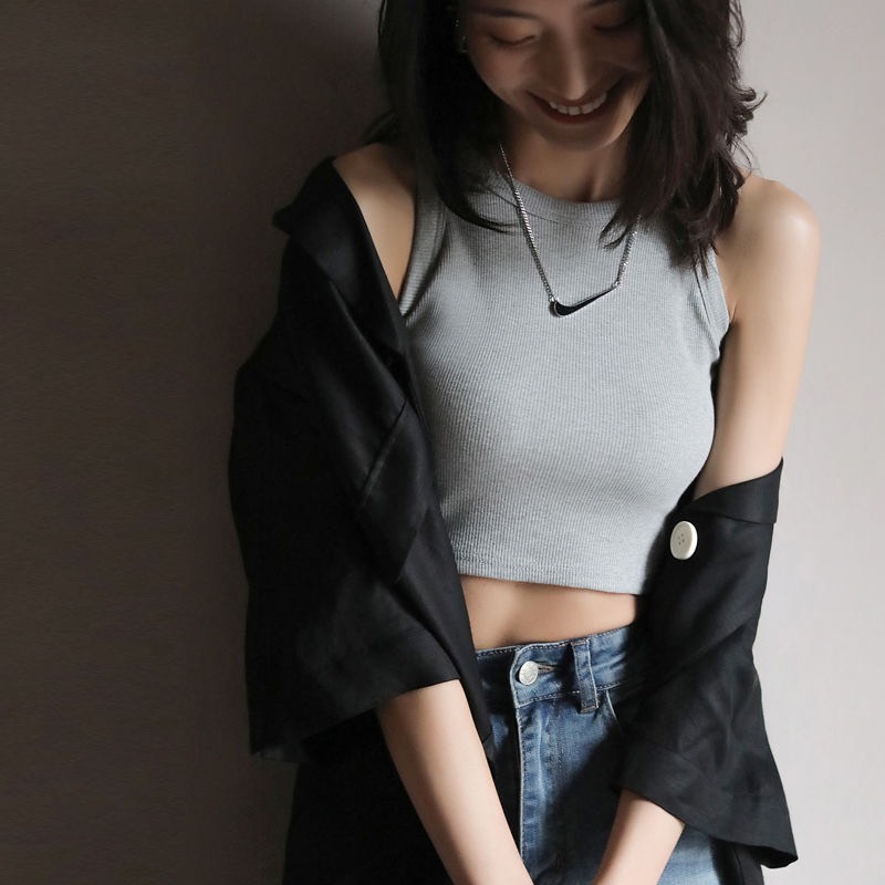 Áo Croptop Ba Lỗ Nữ Sát Nách Cổ Tròn From Ôm Basic - Tharo Clothing