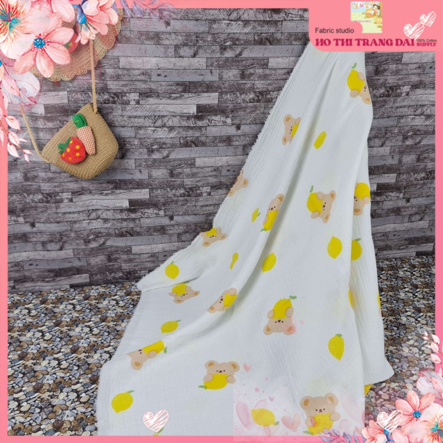Vải xô muslin 2 lớp cao cấp - gấᴜ trái chanh