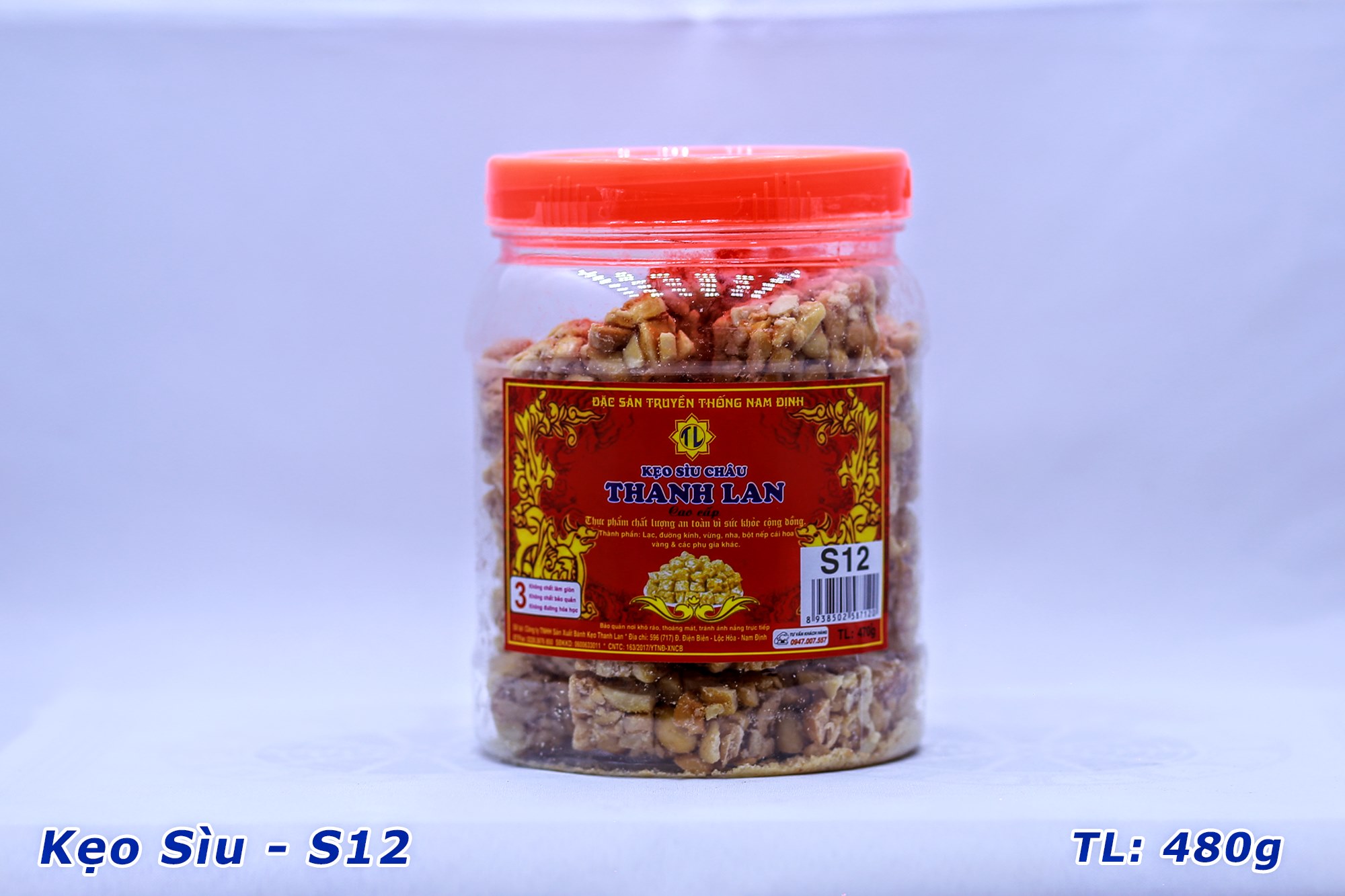 Kẹo lạc sìu châu Thanh Lan chính hiệu đặc sản Nam Định, kẹo lạc giòn thơm S12 ( 480g )