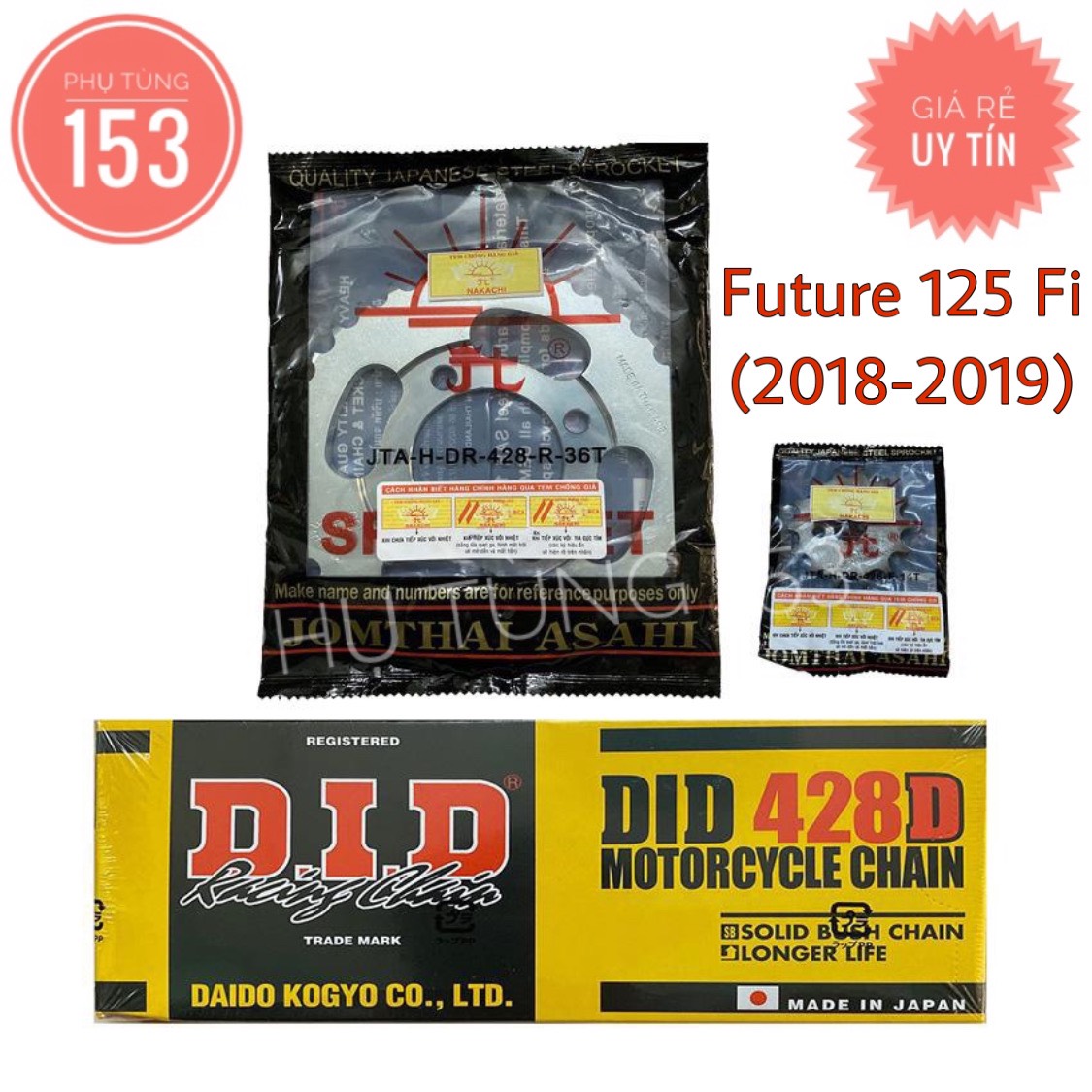 Nhông Sên dĩa cho Future 125 Fi D.I.D Mặt Trời - Nhông Sên Dĩa - PHỤ TÙNG 153