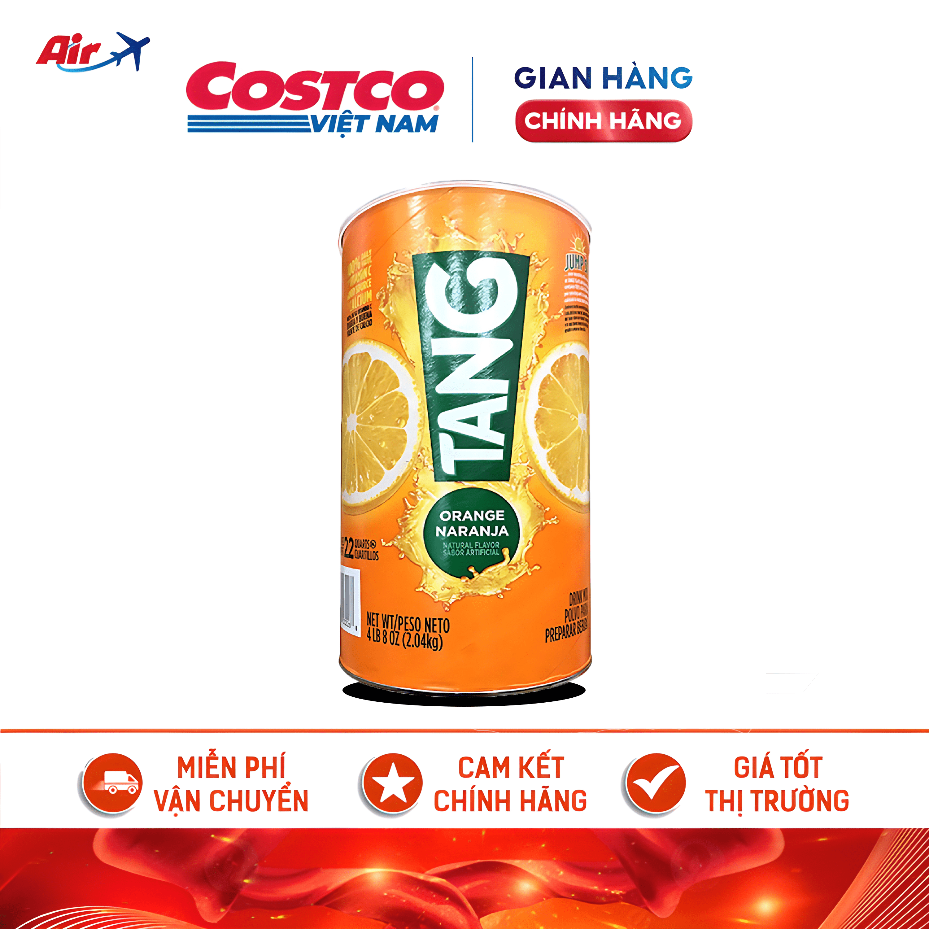 Bột pha nước cam tang orange naranja 2.04 kg