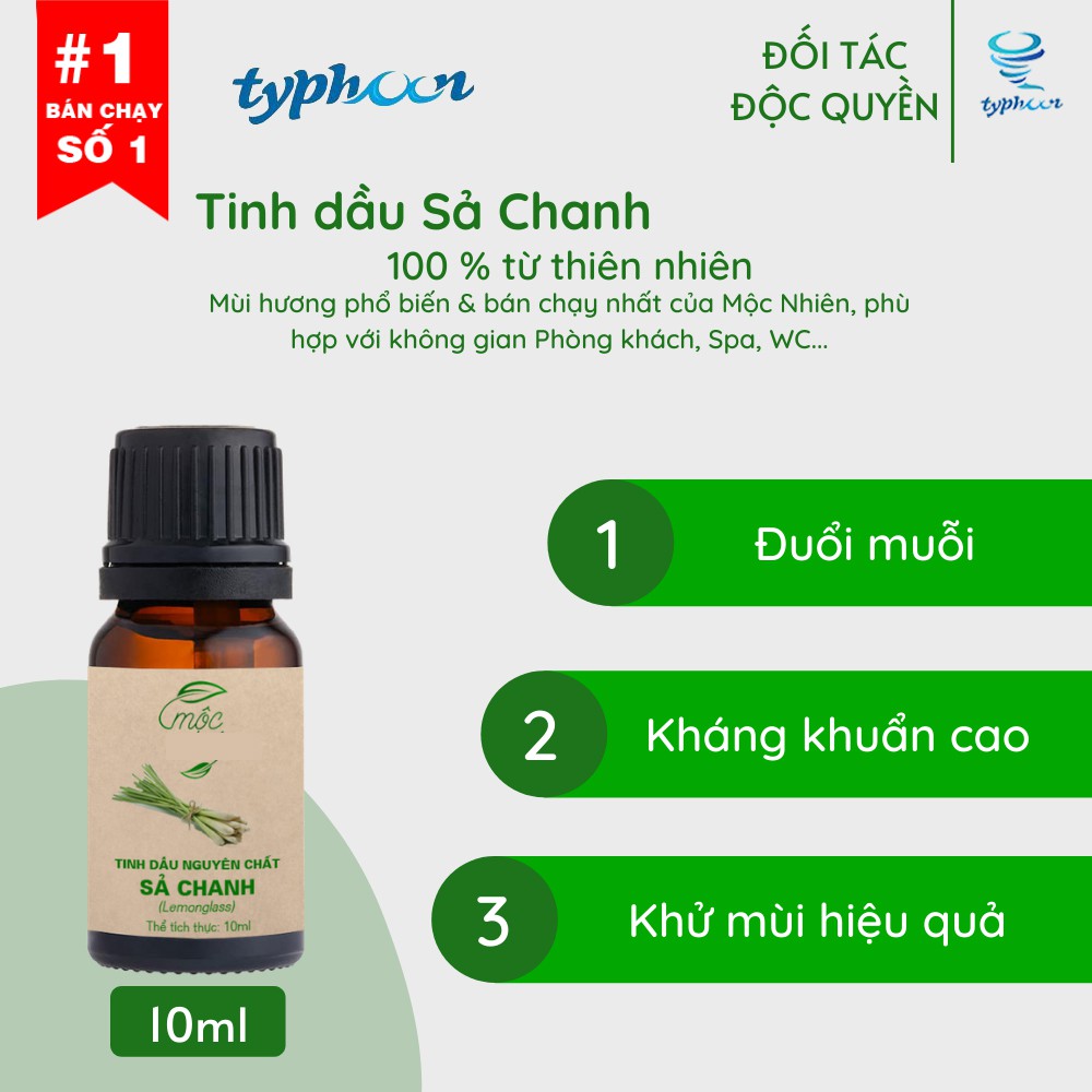 Combo 3 lọ tinh dầu thiên nhiên chanh sả , quế , bạc hà