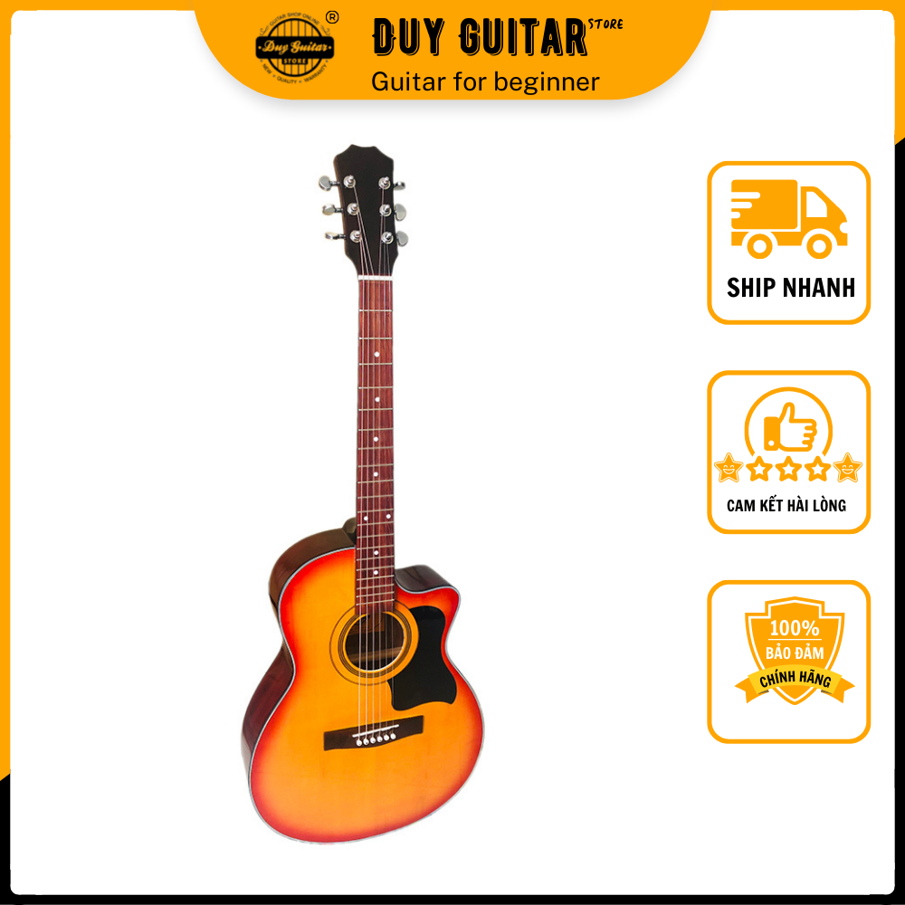 Đàn guitar acoustic dáng A khuyết DGKRO-012 Duy Guitar Store Dòng đàn ghitar có âm thanh tốt giá rẻ cho sinh viên