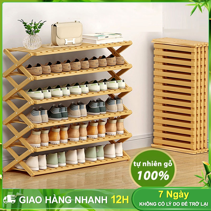 BOHO Kệ giày nhiều tầng đơn giản Tủ giày gập lại không cần lắp đặt Phù hợp cho gia đình và ký túc xá, là kệ lưu trữ chống bụi tuyệt vời