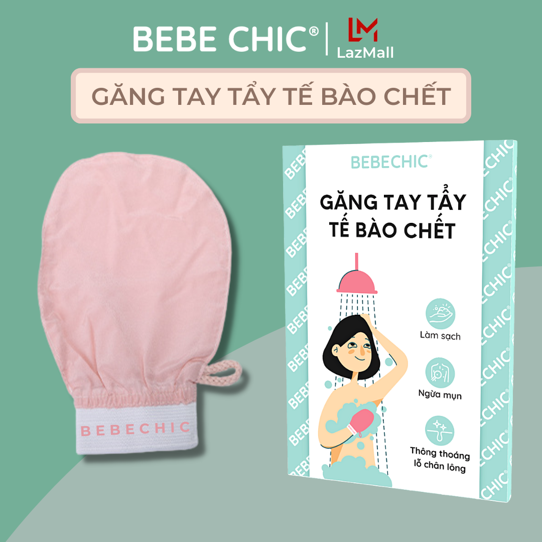 Găng tay tẩy da chết làm sạch da cao cấp bebechic