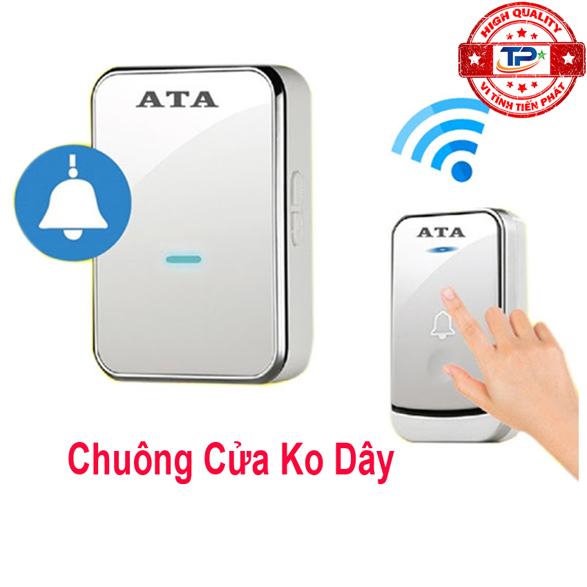 Chuông cửa đơn không dây cao cấp ATA AT-913M chống nước, xuyên vật cản 30-40m