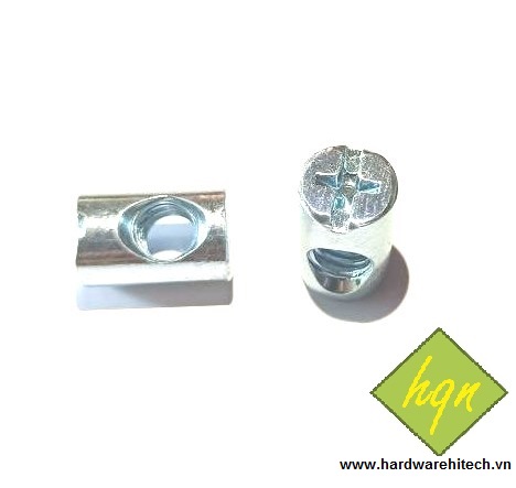 Tán ngang sắt lệch tâm M6 x 15 / Ecu búa ren 6 ly lêch tâm/ Tán ngang M6 tâm lệch