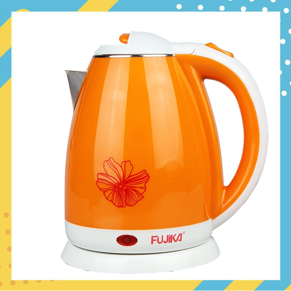 Ấm siêu tốc 2 lớp cách nhiệt fujika fjst22 dung tích 1.8 lít, đun sôi nhanh, tiết kiệm điện - hàng chính hãng - bảo hành 12 tháng